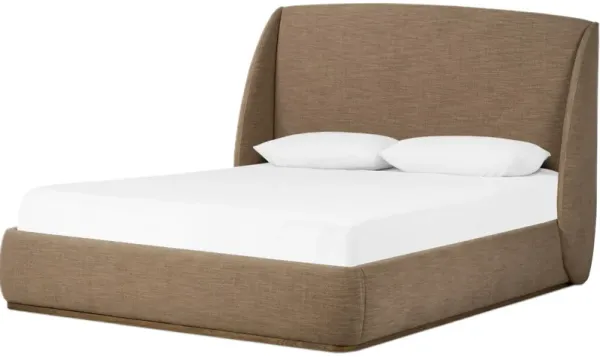 Illyssa Upholstered Chenille Bed, Laken Taupe