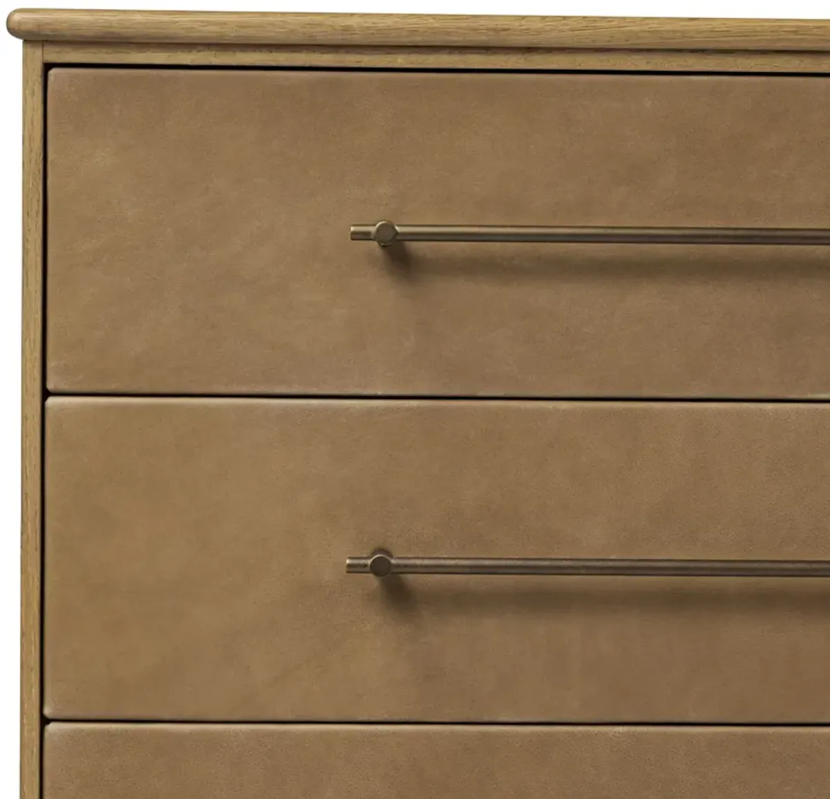 Elanwyn 6-Drawer Leather Dresser - Palermo Drift/Hazel Oak - Brown