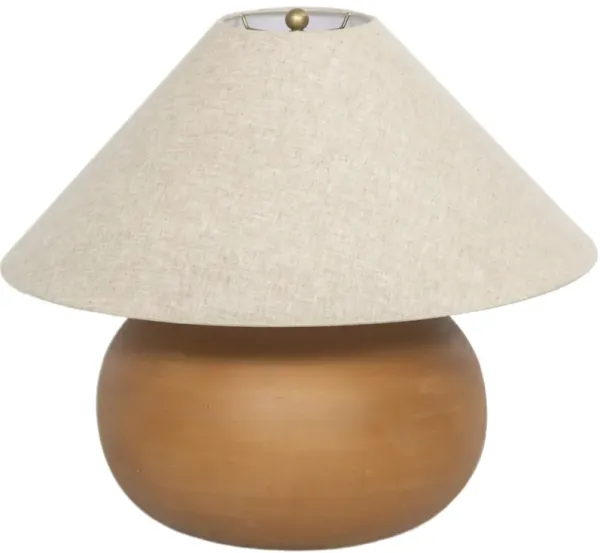 Quenelle Table Lamp - Neutral Linen/Natural Terracotta - Brown