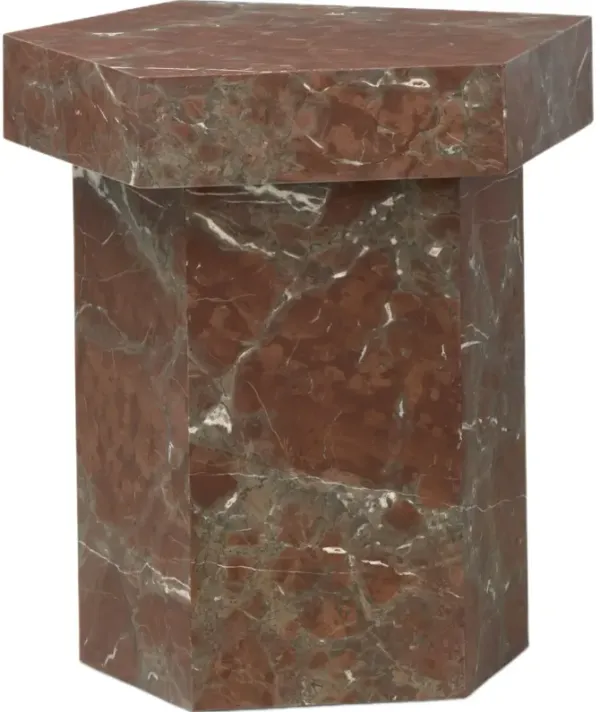Sylphina End Table - Smoke/Russet Marble - Brown