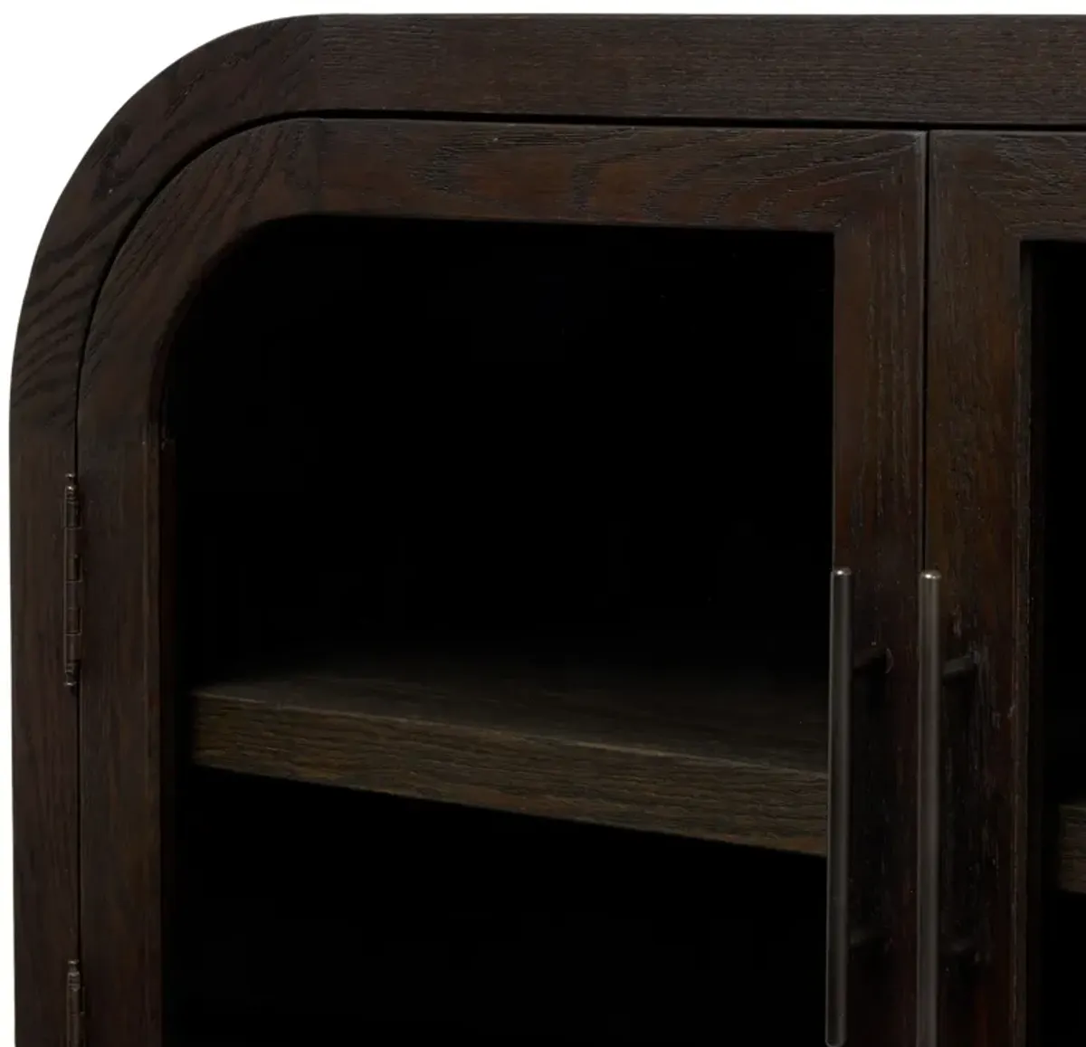 Vayn 4-Door Media Console - Dark Anthracite Oak - Black