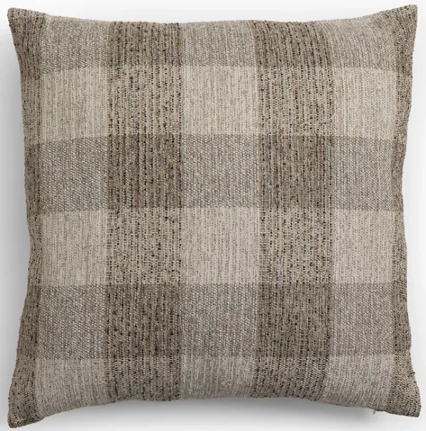Qari 22x22 Checker Pillow - Dresden Pebble