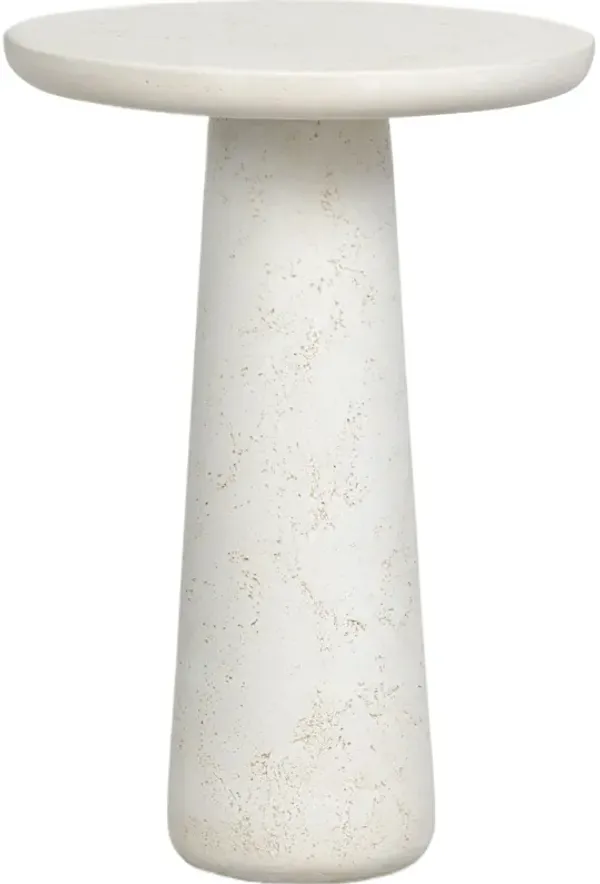 Ravienne 20" Outdoor Nesting End Table, Aged White Concrete