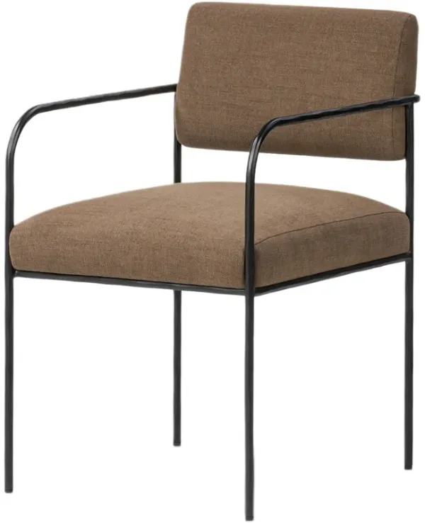 Vessira Chenille Dining Armchair, Crypton Nomad Mushroom