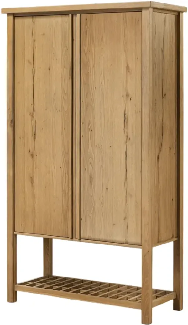 Nexu 2-Door Tall Cabinet - Aged Natural Oak - Brown