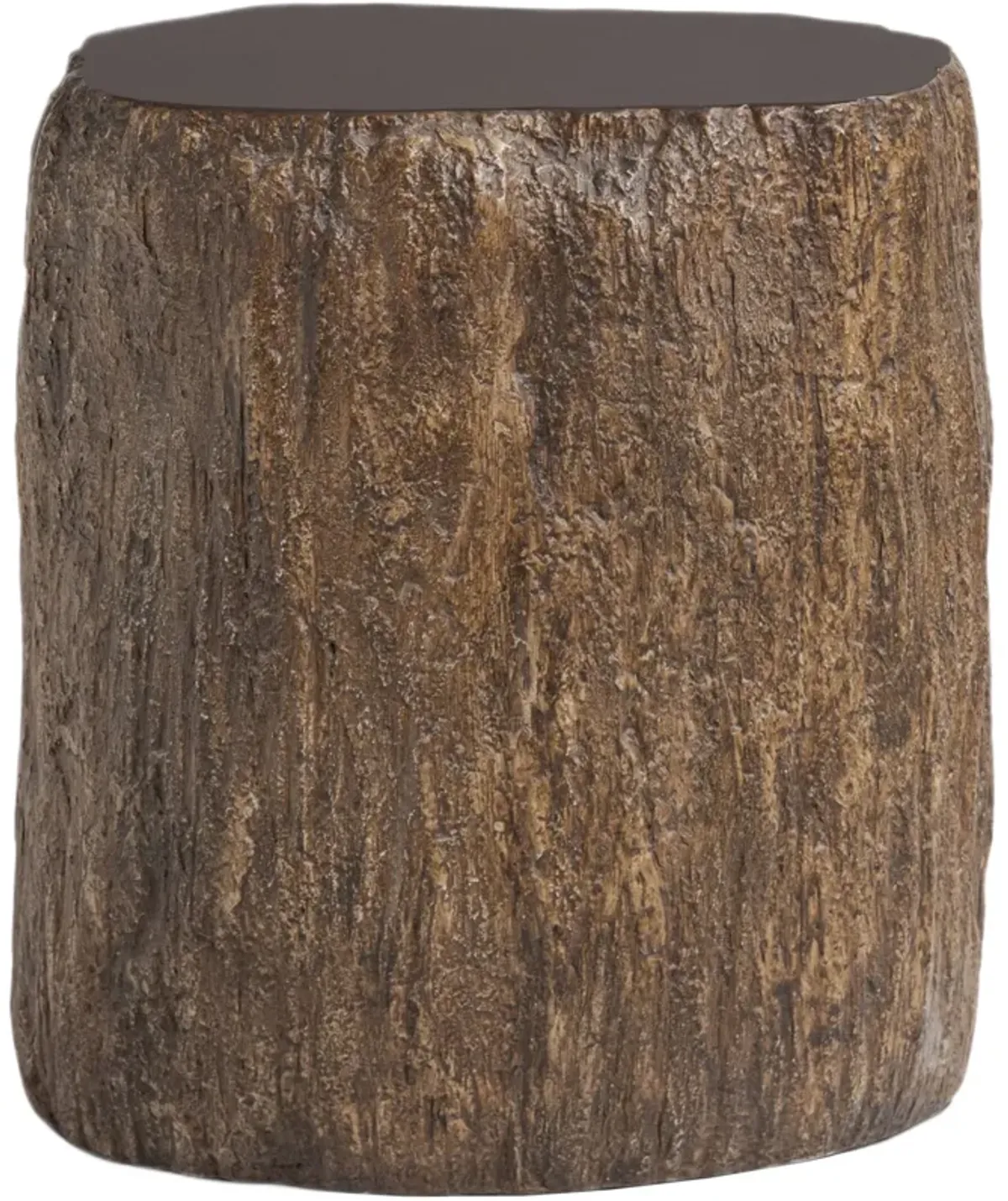 Elun Concrete Tree Trunk End Table - Sandy - Gray