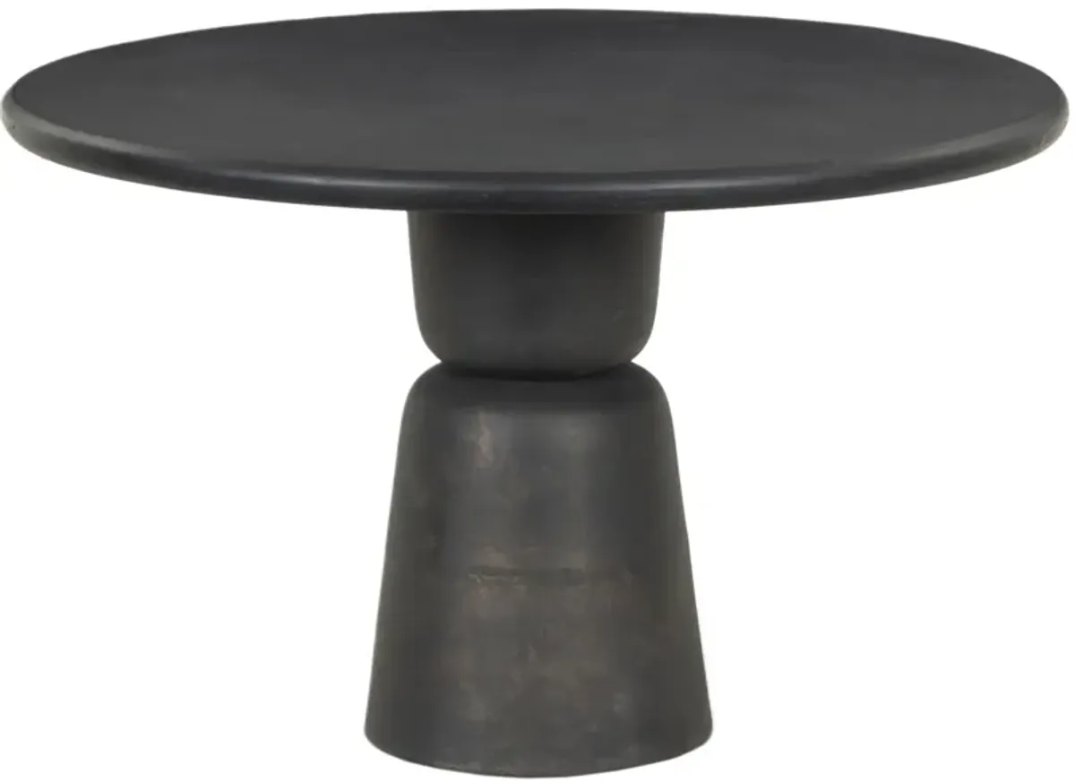 Covea Outdoor Round Aluminum Dining Table - Distressed Bronze