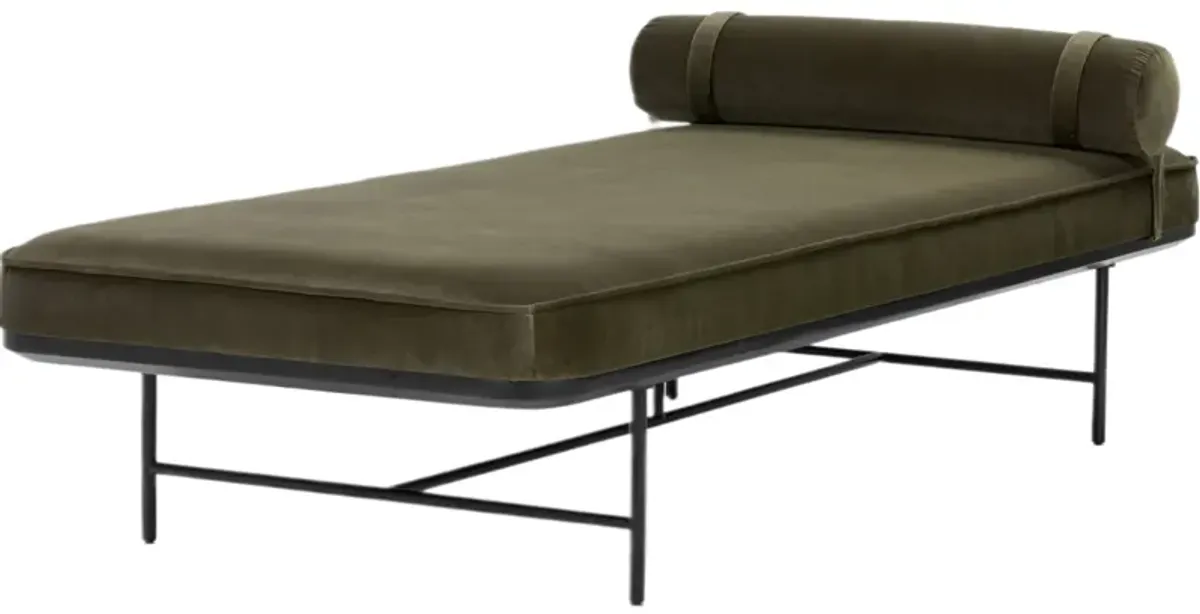 Rayn Velvet Chaise - Surrey Olive - Green - Comfortable, Sturdy, Stylish