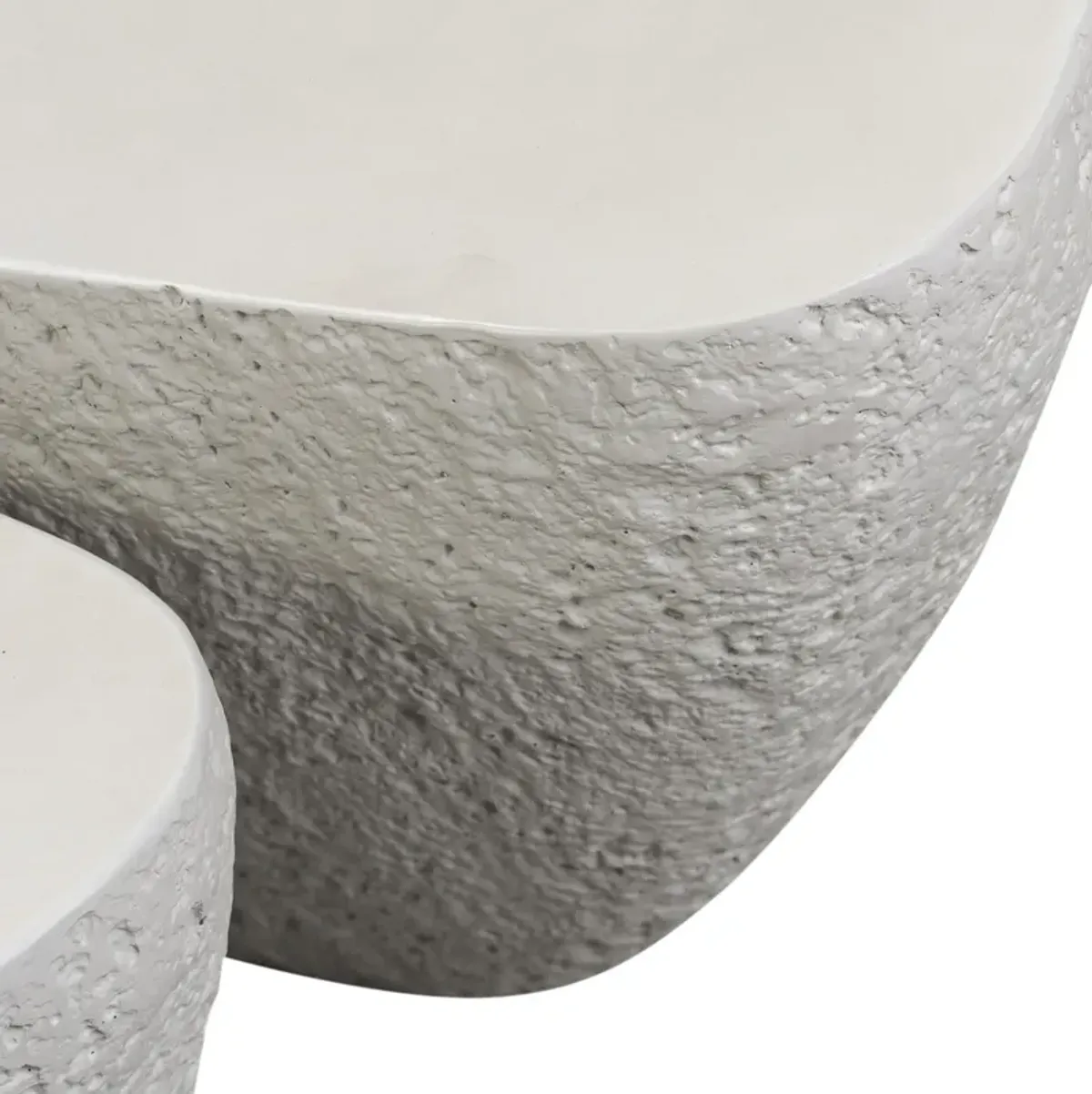 S/2 Onda Outdoor Concrete Nesting Coffee Tables, Matte Stone