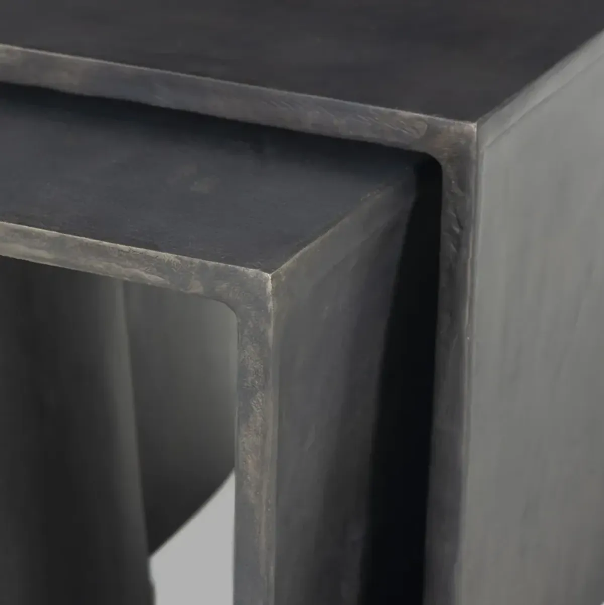 S/2 Kove Outdoor Nesting End Tables, Distressed Bronze