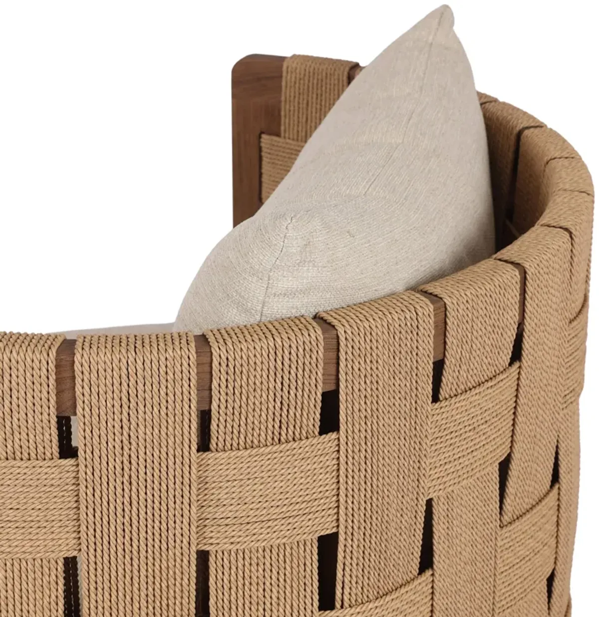 Arva Outdoor Teak Swivel Chair - Casa Cream