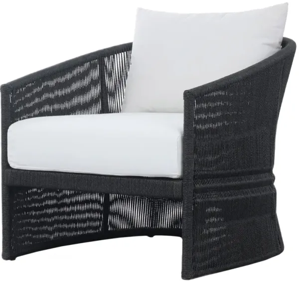 Rosehaven Outdoor Woven Chair, Black/Arashi Salt