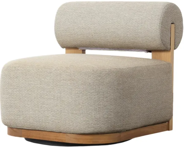 Kirby Outdoor Teak Swivel Chair - Faye Sand