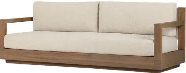 Ayra Outdoor Teak Sofa, Ellor Beige