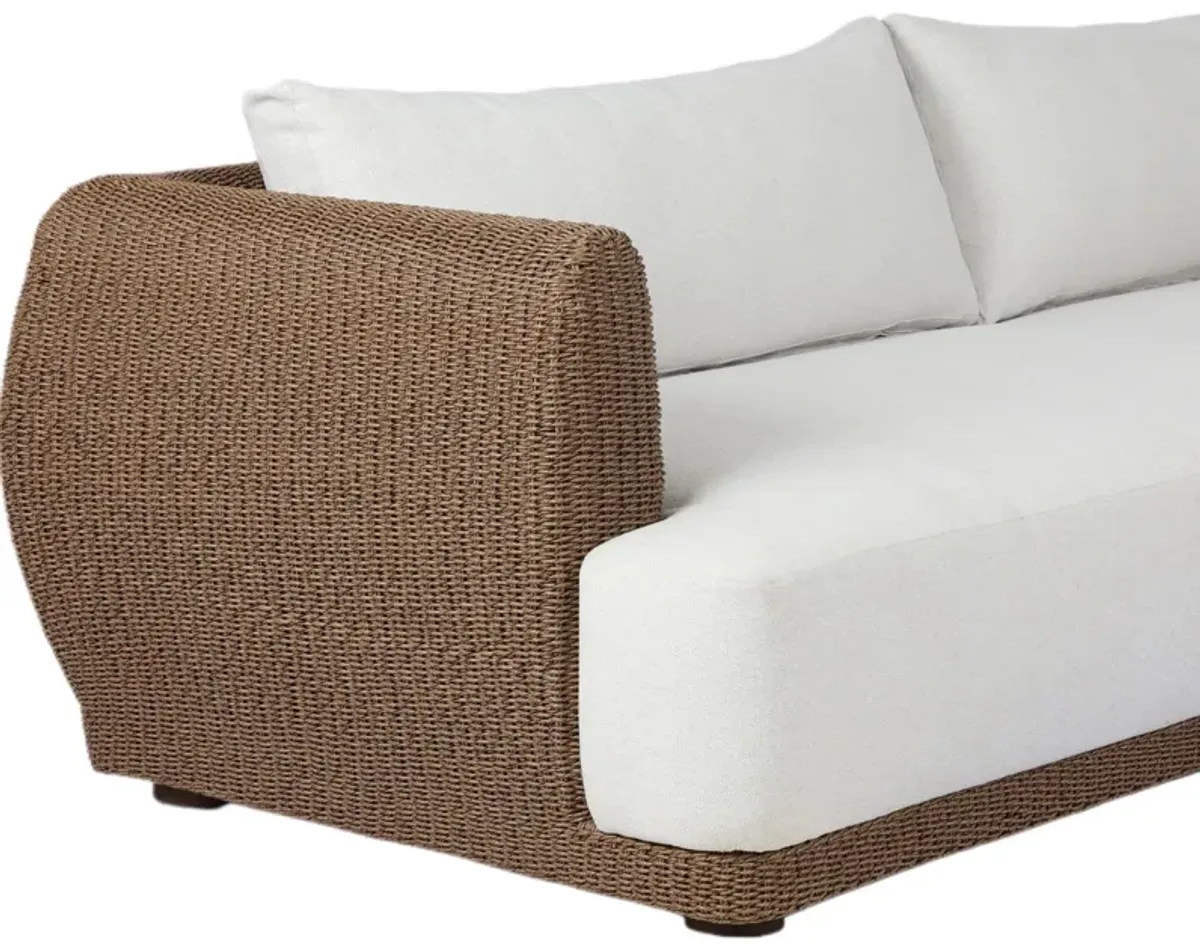 Cylix 104" Outdoor Woven Hyacinth Sofa, Alessi Linen