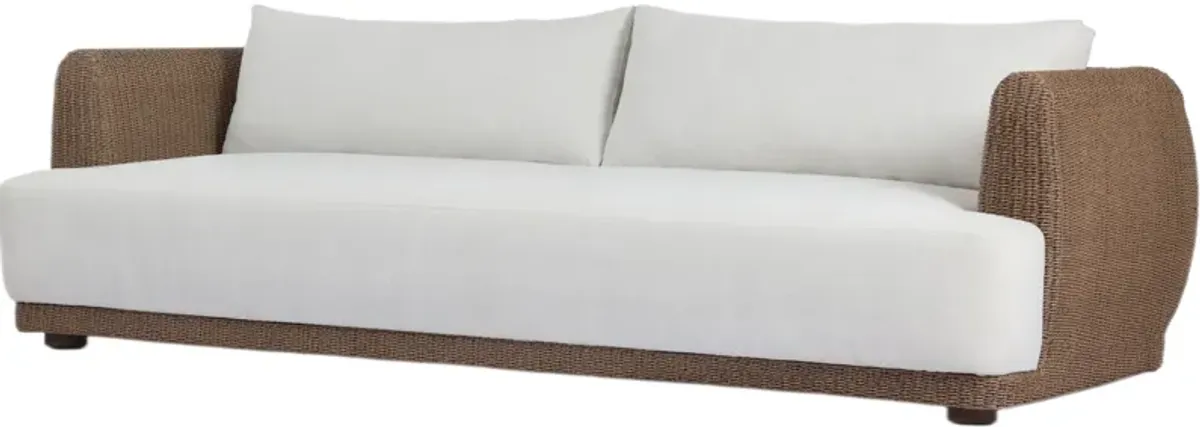 Cylix 104" Outdoor Woven Hyacinth Sofa, Alessi Linen