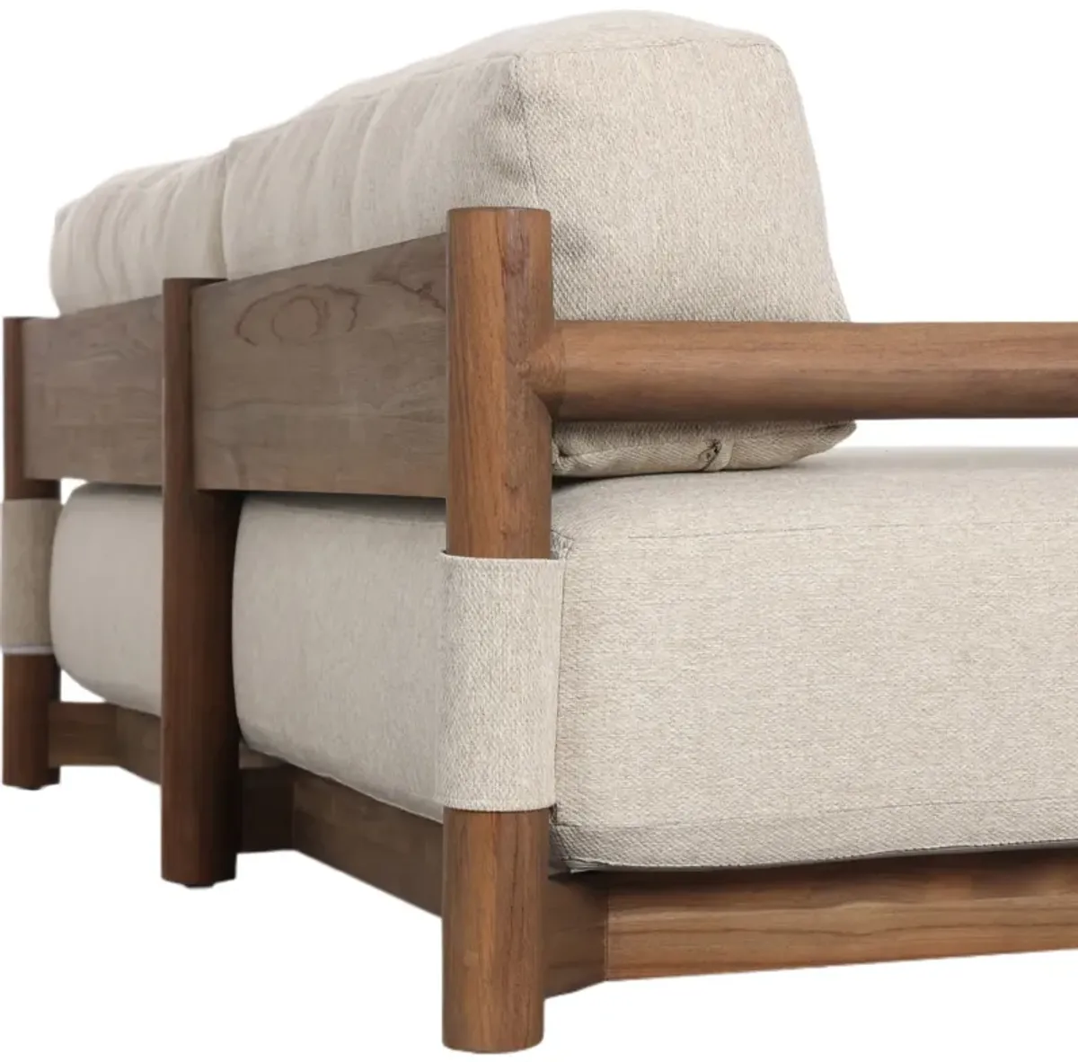 Nure 91" Outdoor Teak Sofa - Concha Beige