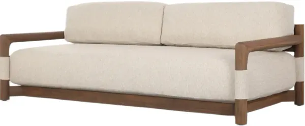 Nure 91" Outdoor Teak Sofa, Concha Beige
