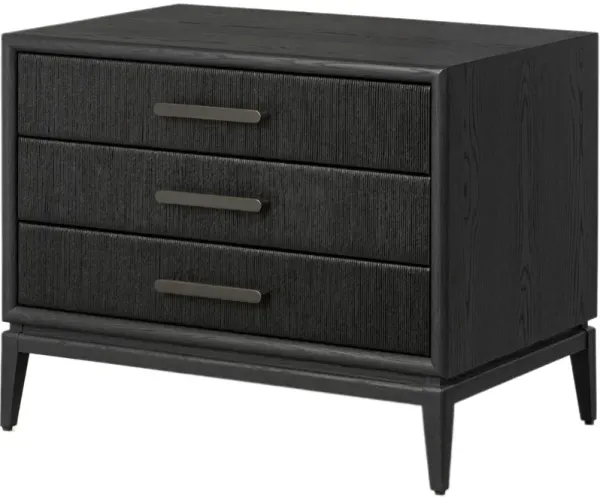 Tiv Closed Nightstand - Black Oak