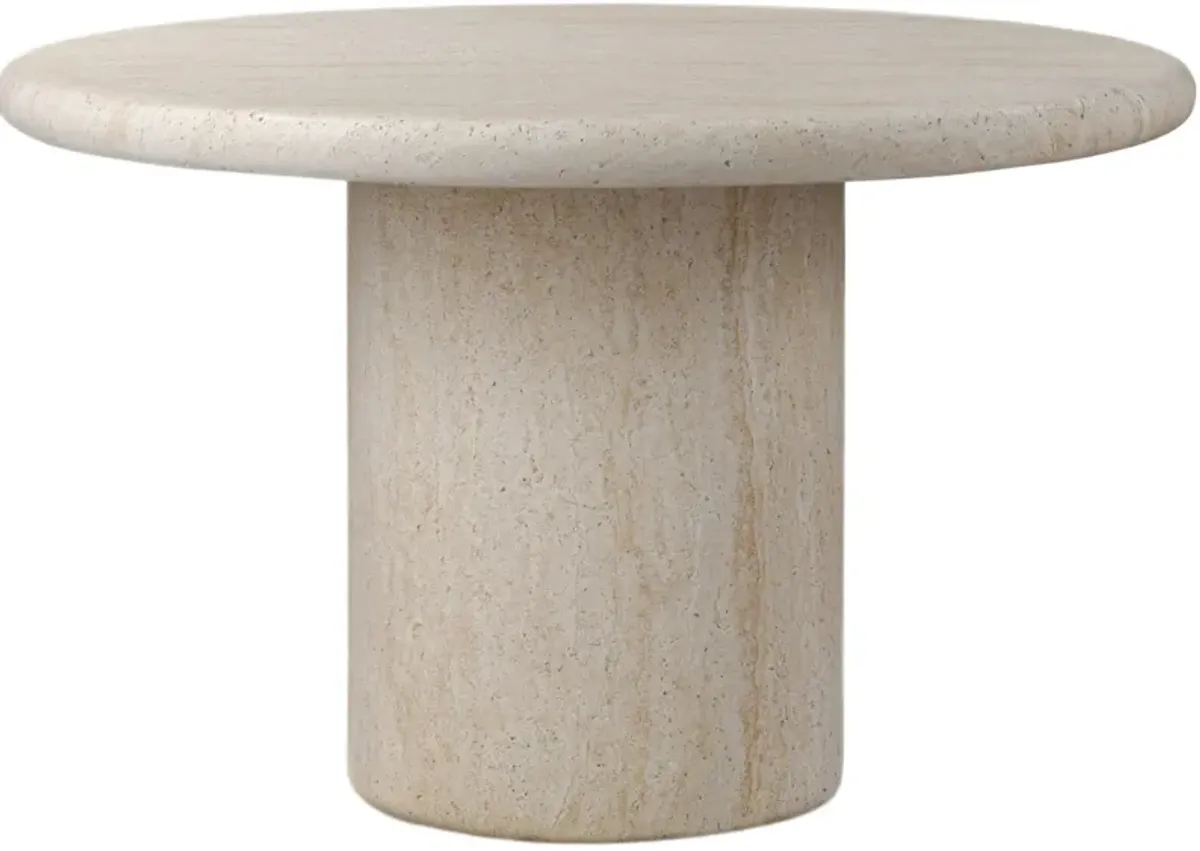 Elro 48" Outdoor Round Dining Table - Textured Sand Concrete