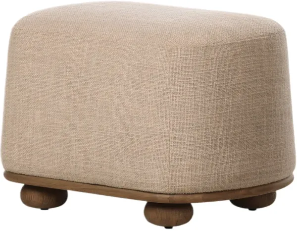 Zevoria Oval Ottoman, Saxon Sand Wool