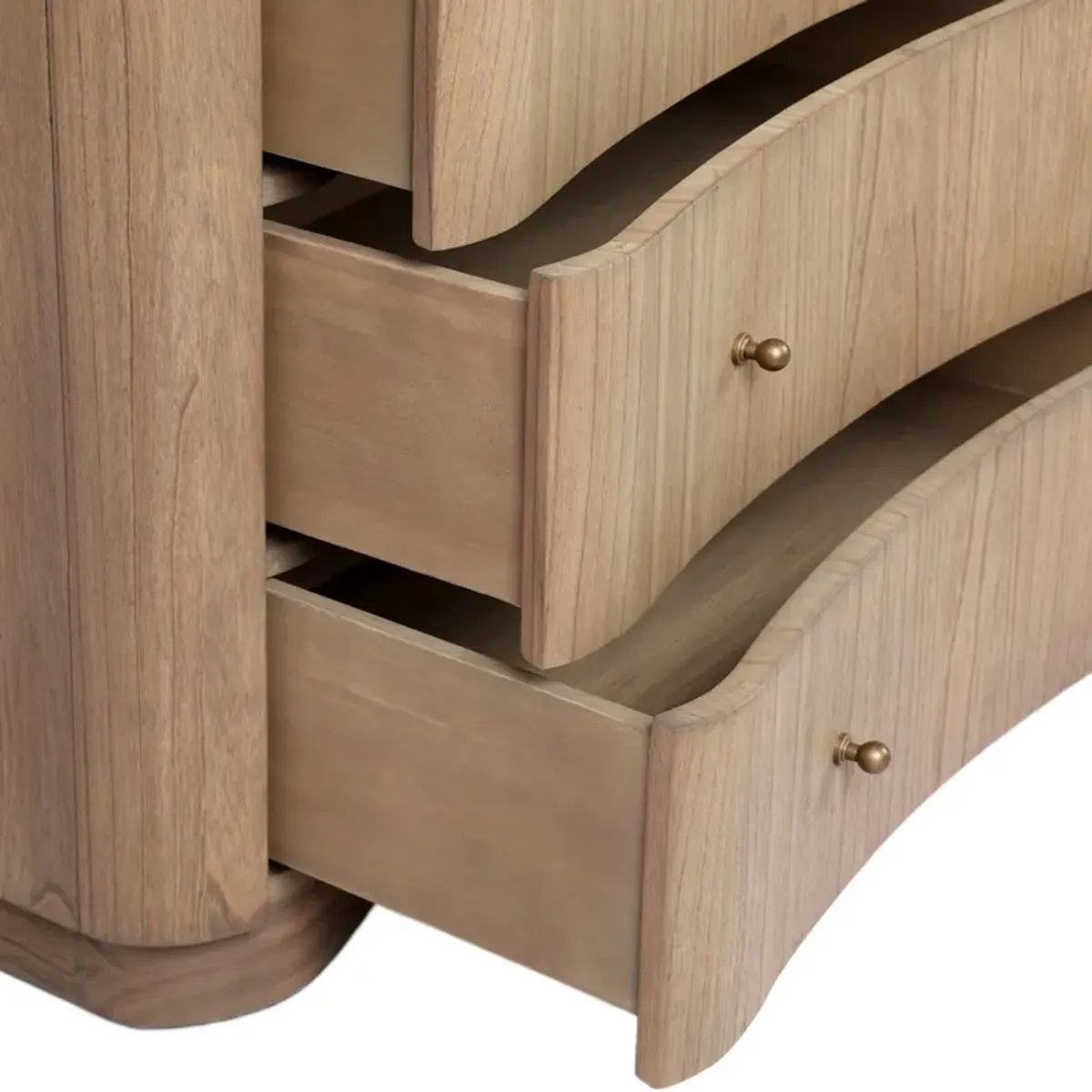 Nevi 5-Drawer Marble Top Chest - Sandy Mindi/Cream - Brown