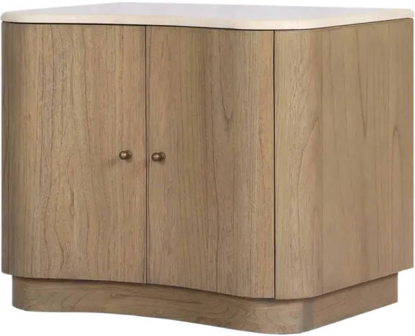 Nevi Nightstand - Cream Marble
