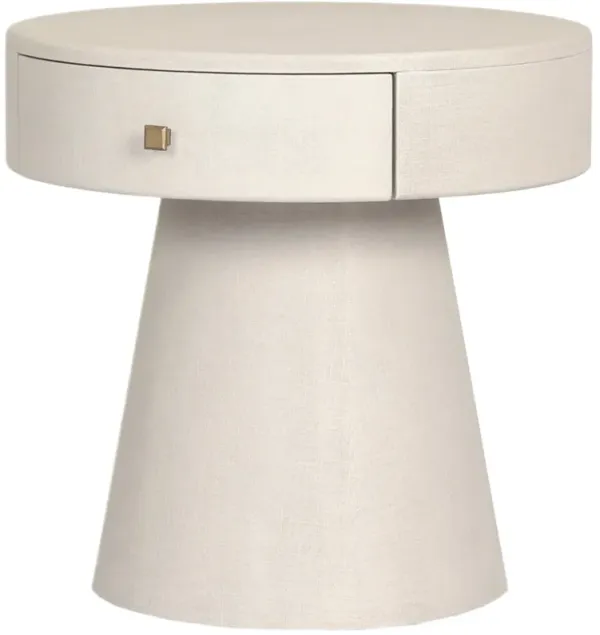 Luse 1-Drawer Painted Linen Nightstand