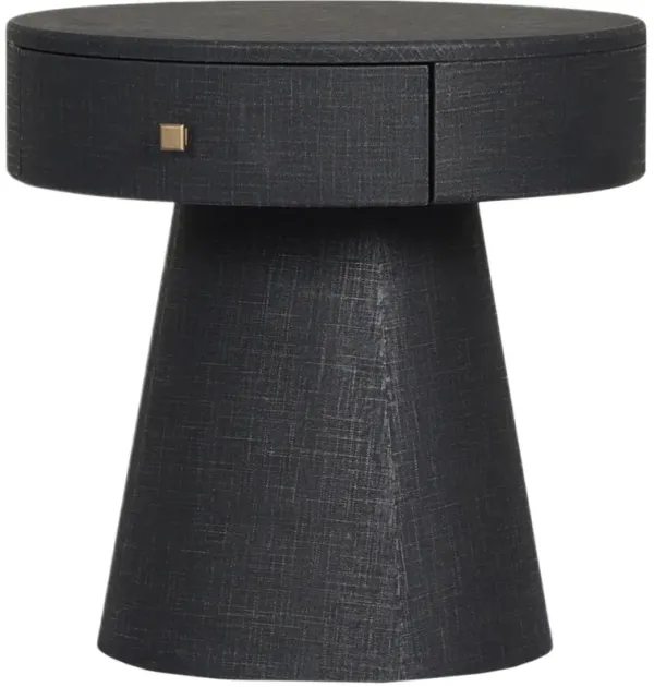 Luse 1-Drawer Painted Linen Nightstand