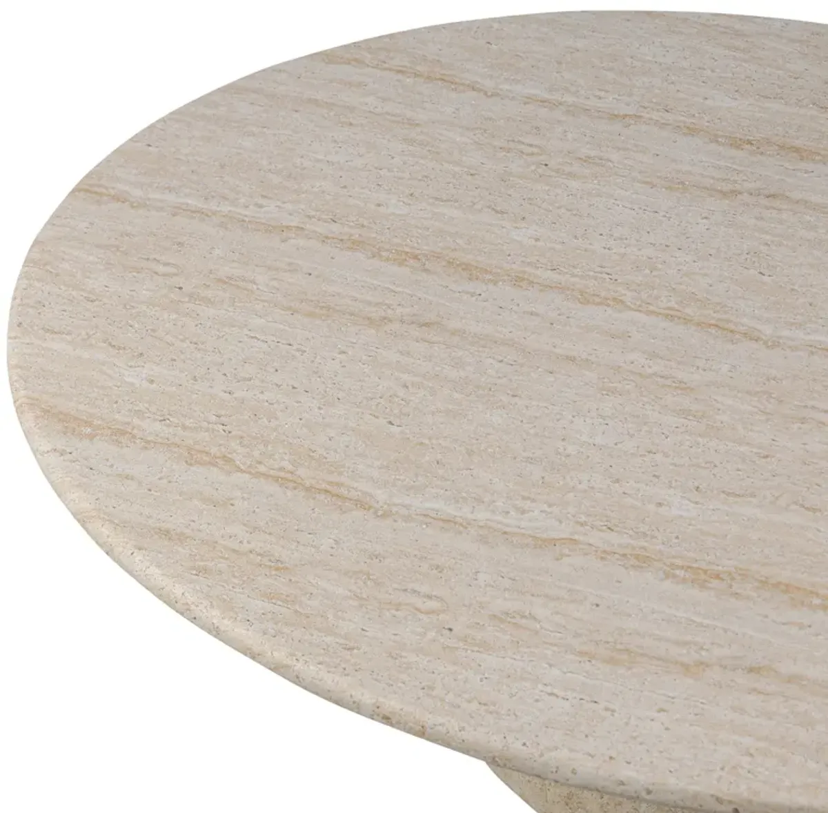 Elro Outdoor Round Coffee Table - Textured Sand Concrete - Beige