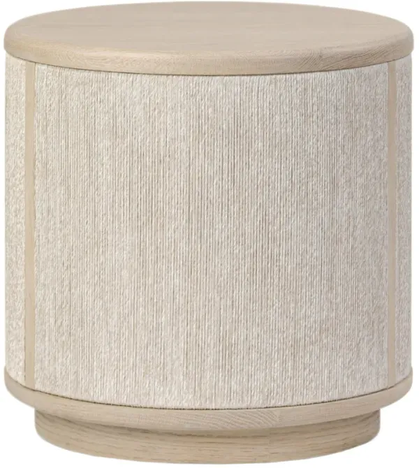 Tiv Round Woven Paper Cord End Table