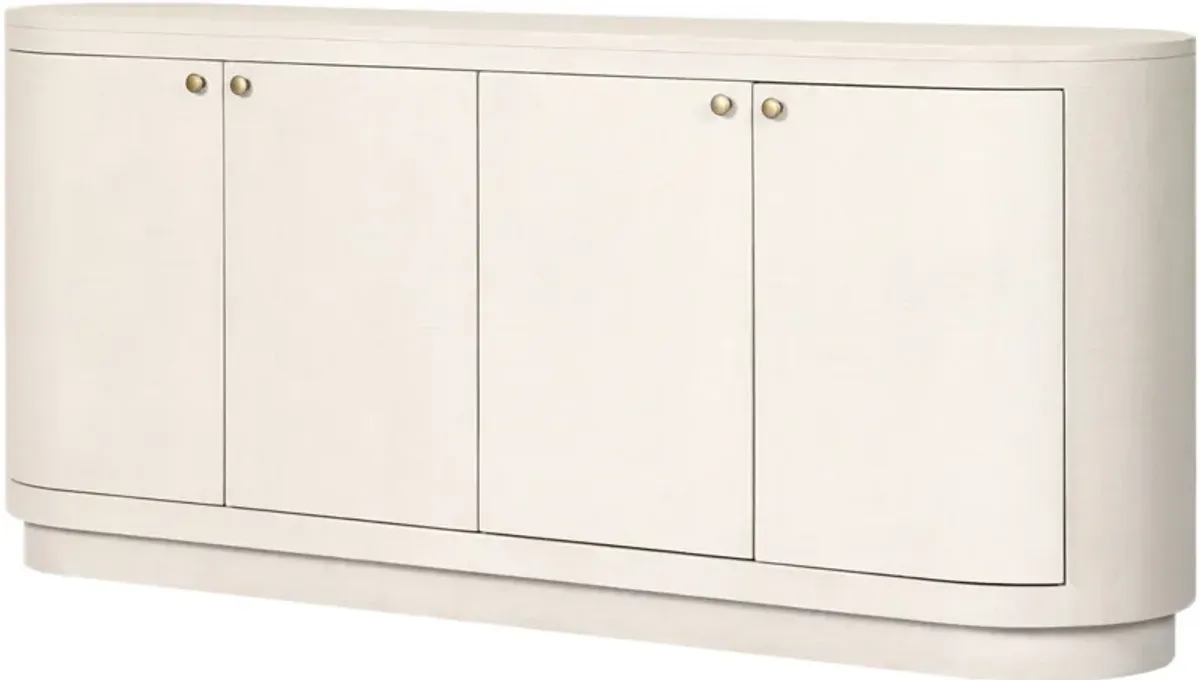 Zoryn 4-Door Painted Linen Sideboard, Ivory