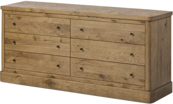 Jorelle 6-Drawer Dresser, Honey Brown Oak