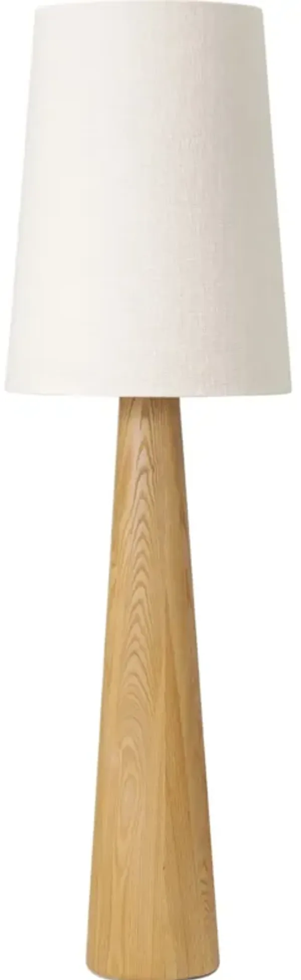 Soluna Drum Floor Lamp - Boucle Linen/Light Oak