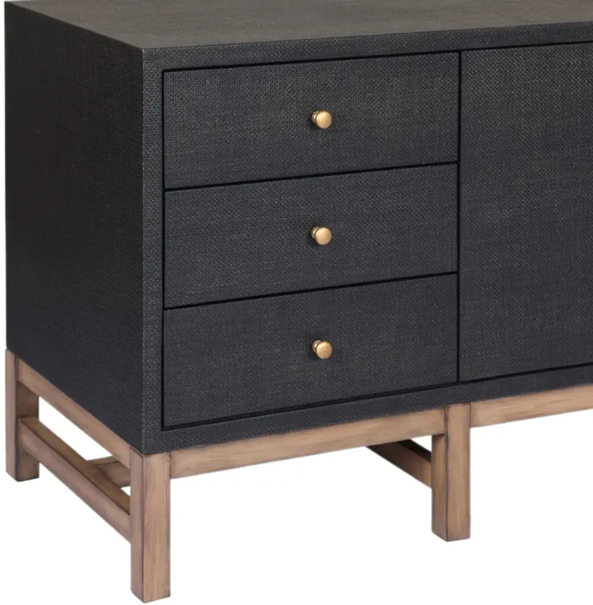 Pasco Media Console - Black Raffia