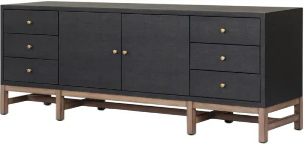 Pasco Media Console - Black Raffia
