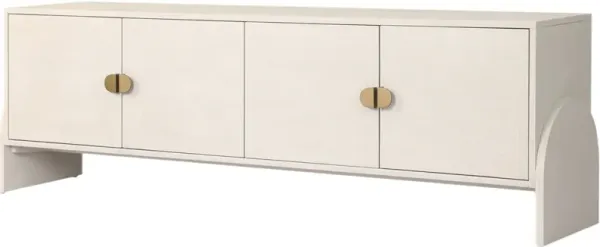 Aeris 4-Door Painted Linen Media Console - Ivory