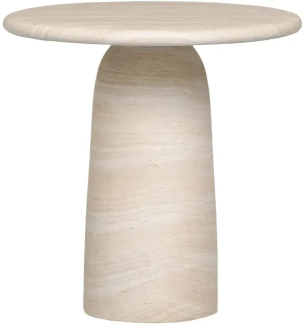 Larchmere Pedestal End Table, Sand Stripe Concrete