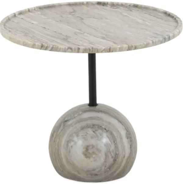 Davis 22" End Table, Antique White Marble