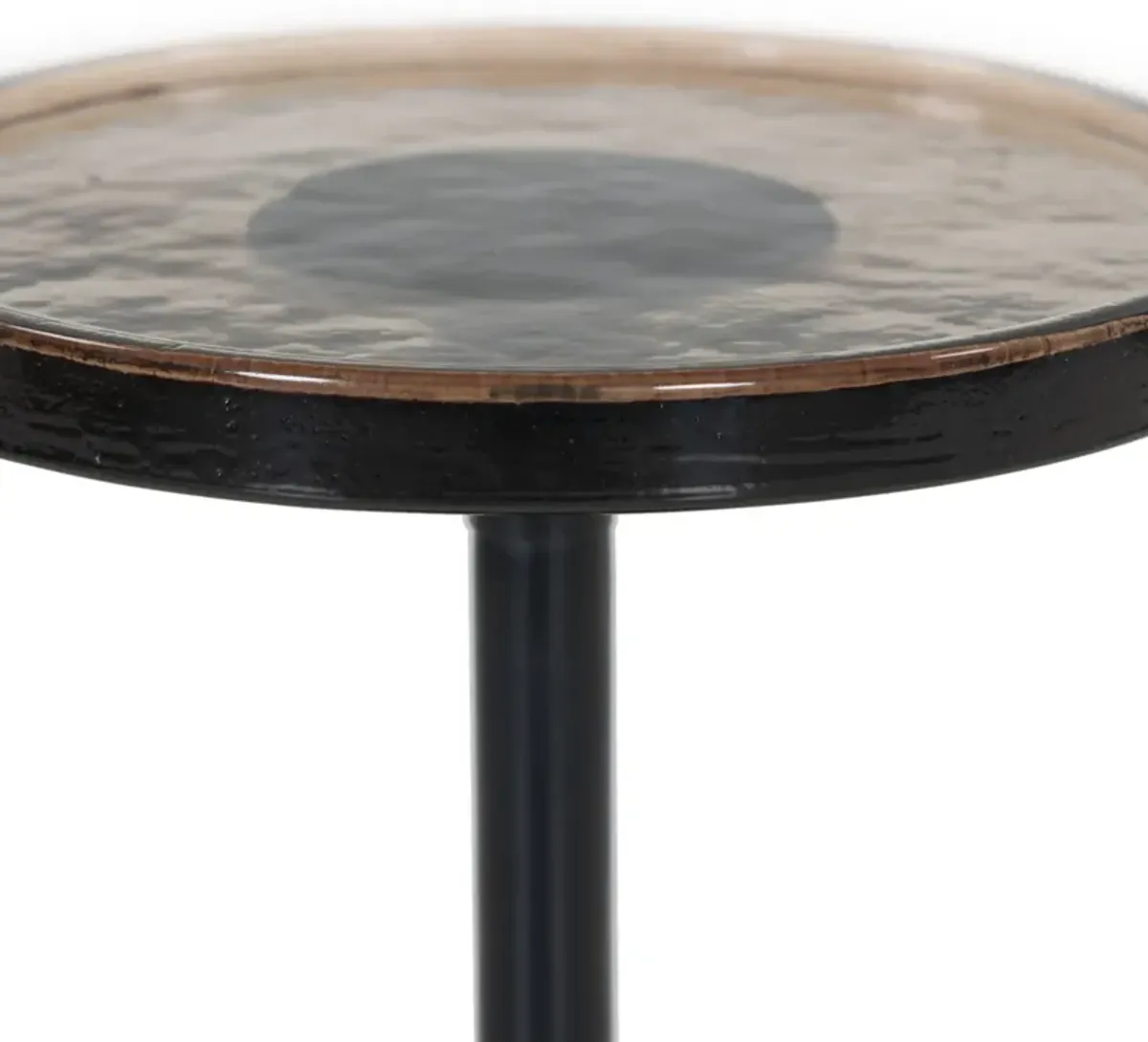 Davis Cast Glass Accent Table, Smoked Brown