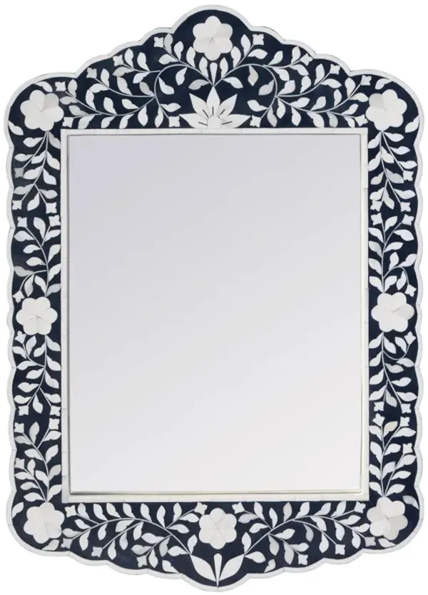 Layla Bone Inlay Scalloped Wall Mirror