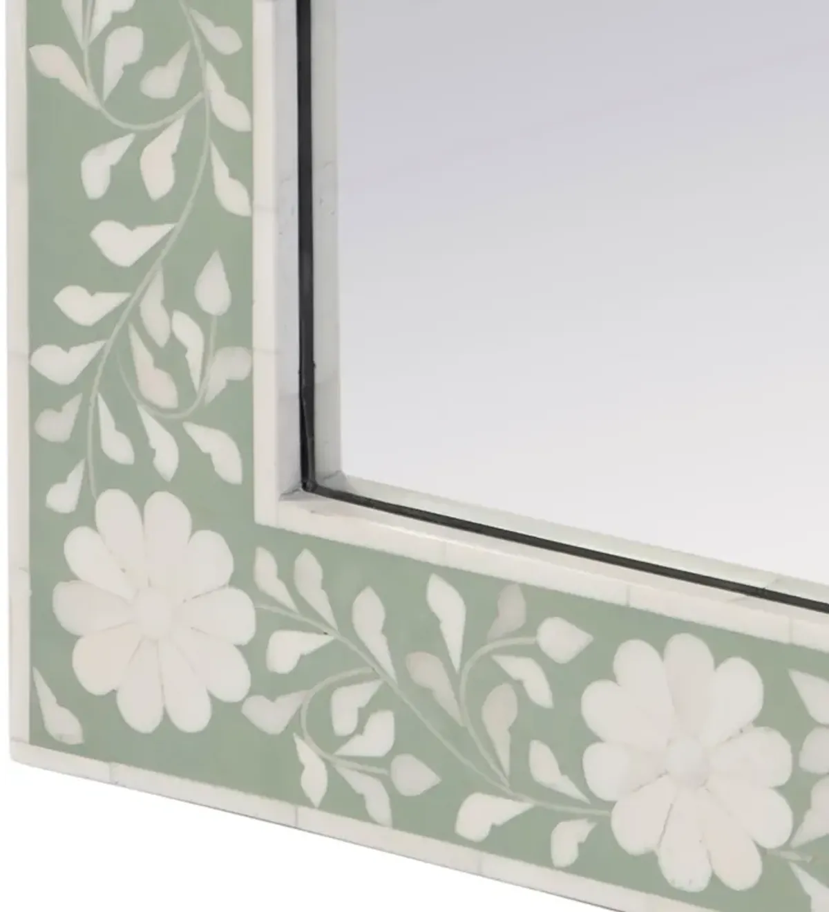 Layla Bone Inlay Rectangular Wall Mirror - Handcrafted