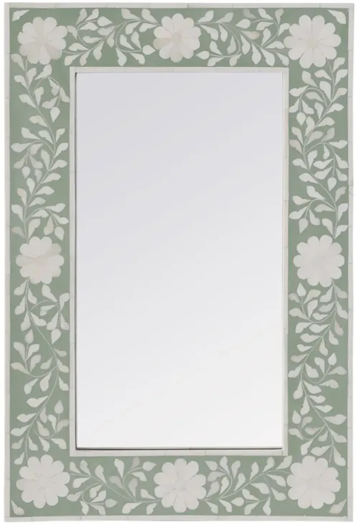 Layla Bone Inlay Rectangular Wall Mirror - Handcrafted