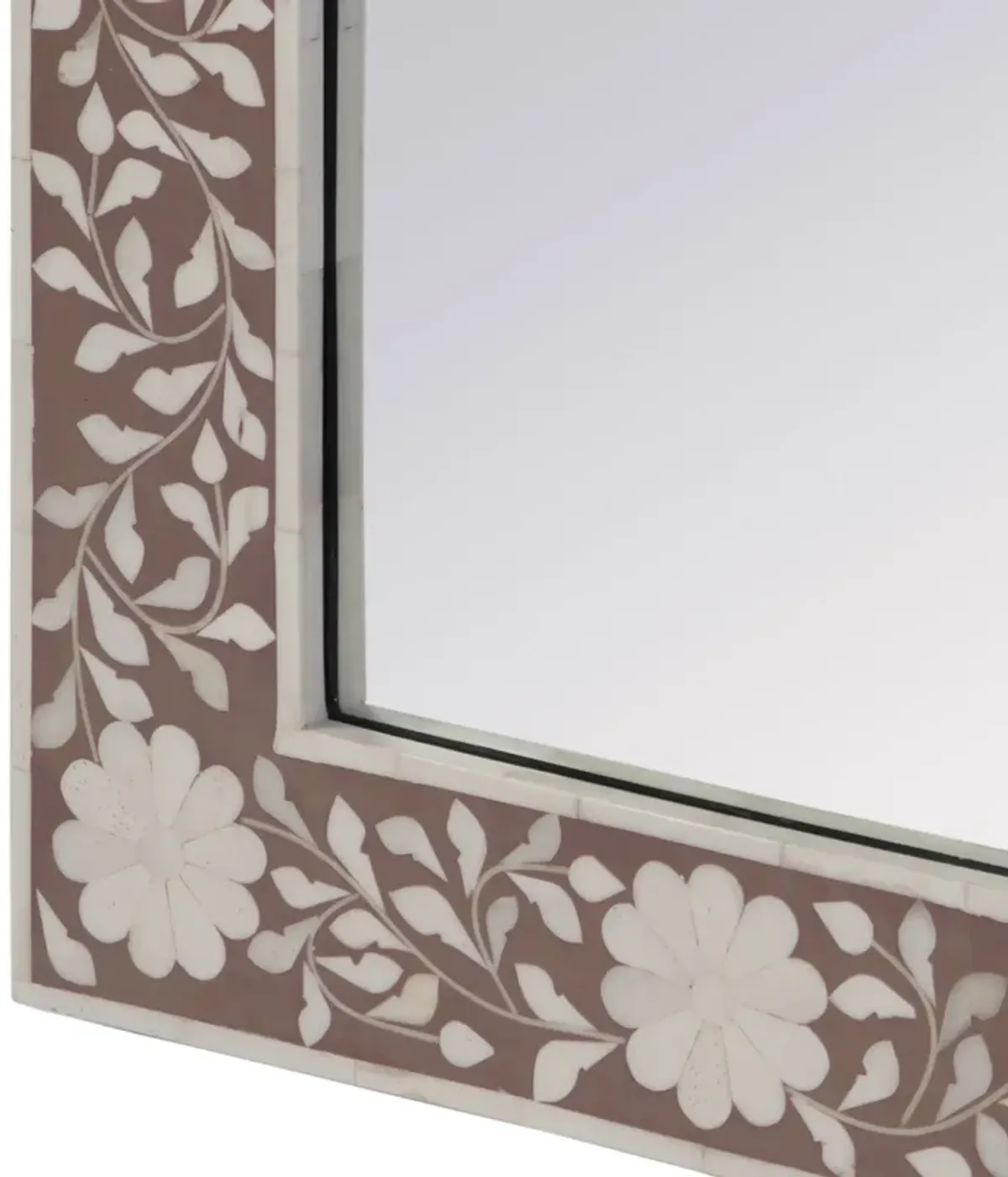 Layla Bone Inlay Rectangular Wall Mirror - Handcrafted