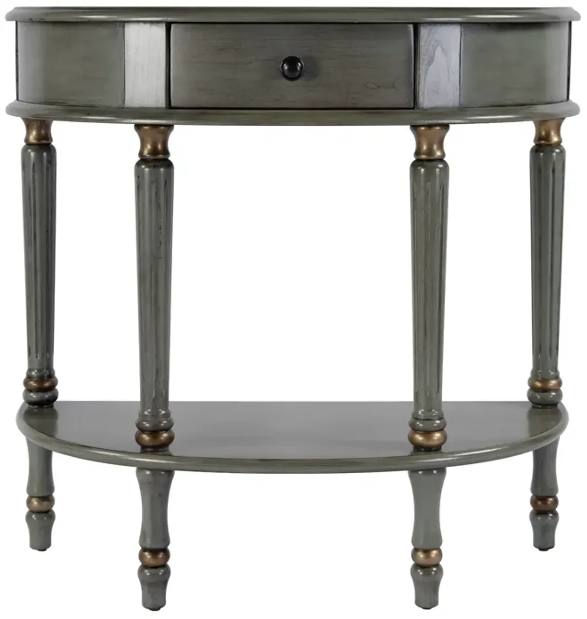 Ambrose Demilune Hand-Painted 1-Drawer Console Table