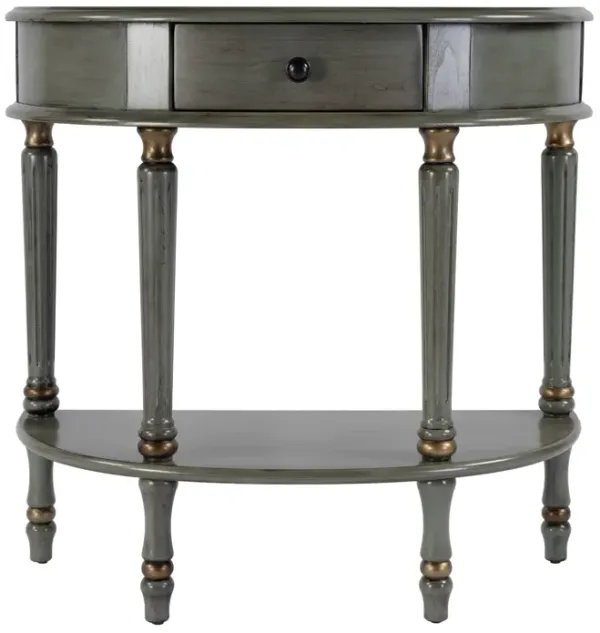 Ambrose Demilune Hand-Painted 1-Drawer Console Table