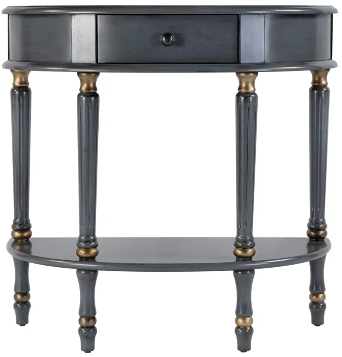 Ambrose Demilune Hand-Painted 1-Drawer Console Table