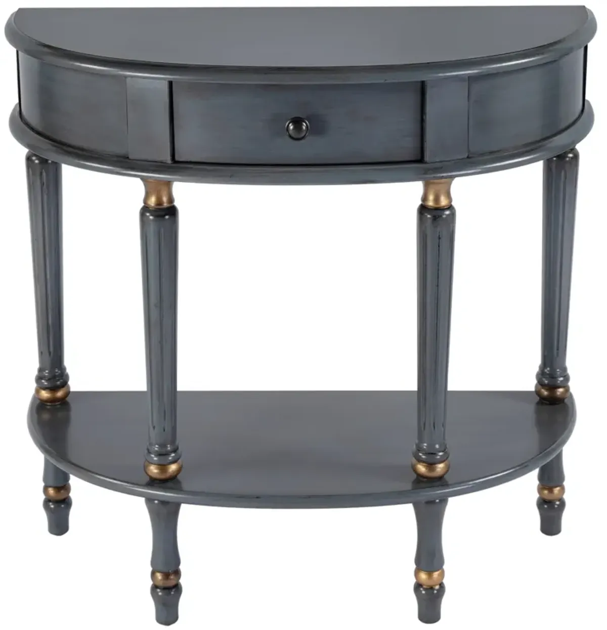 Ambrose Demilune Hand-Painted 1-Drawer Console Table