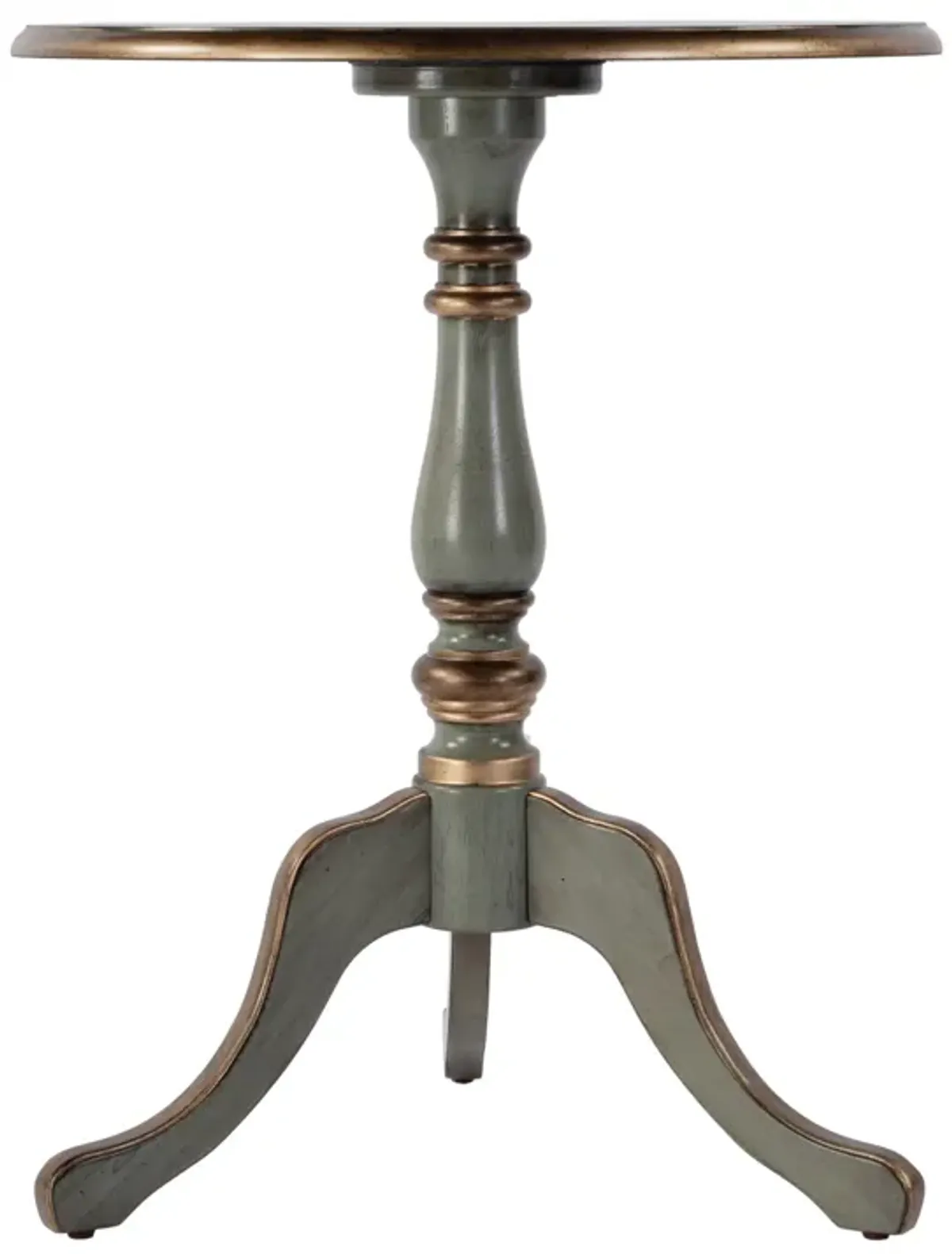 Archibald Round Pedestal Game/Accent Table - Green - 28Hx22Wx22D in