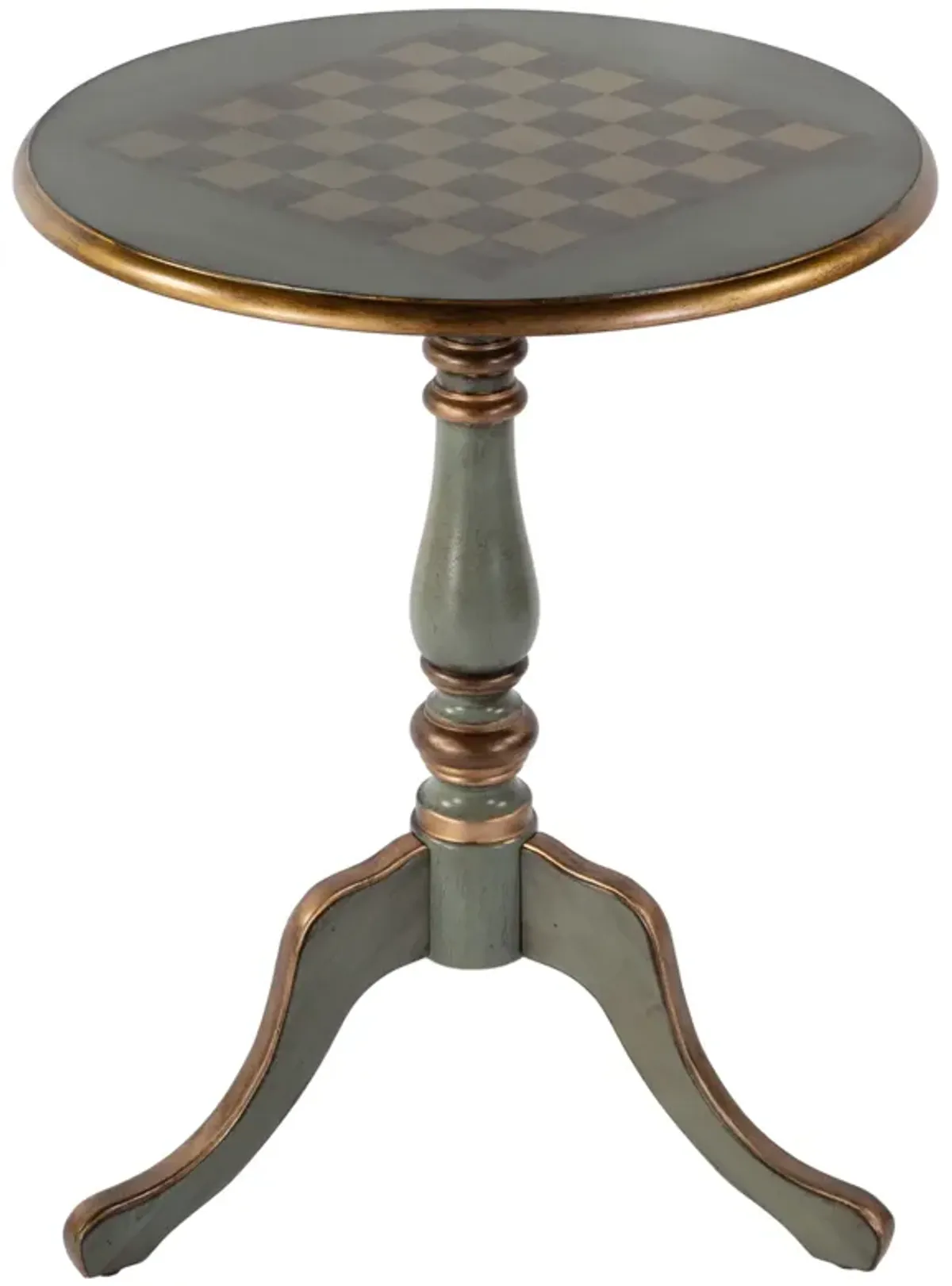 Archibald Round Pedestal Game/Accent Table - Green - 28Hx22Wx22D in